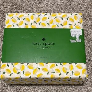NWT Kate Spade Lemon Print Full Sheet Set
